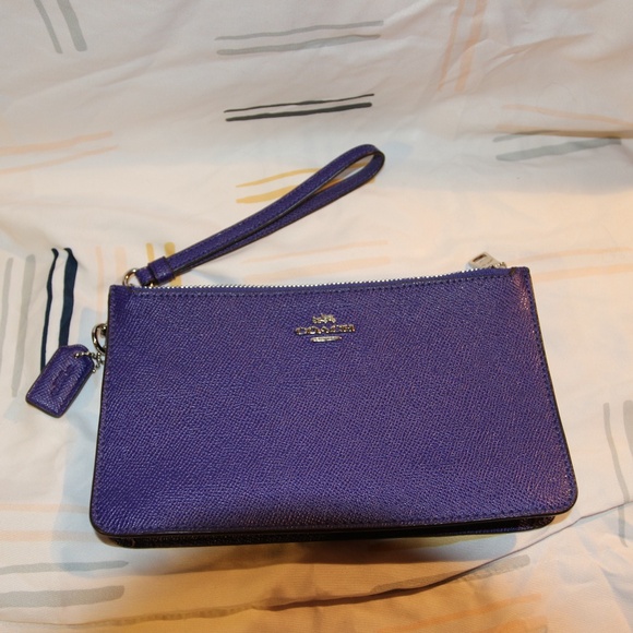 Coach Double-zip Wristlet/Clutch - Purple - Picture 1 of 11